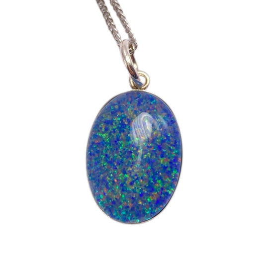 Australian Opal 18x13mm triplet sterling silver