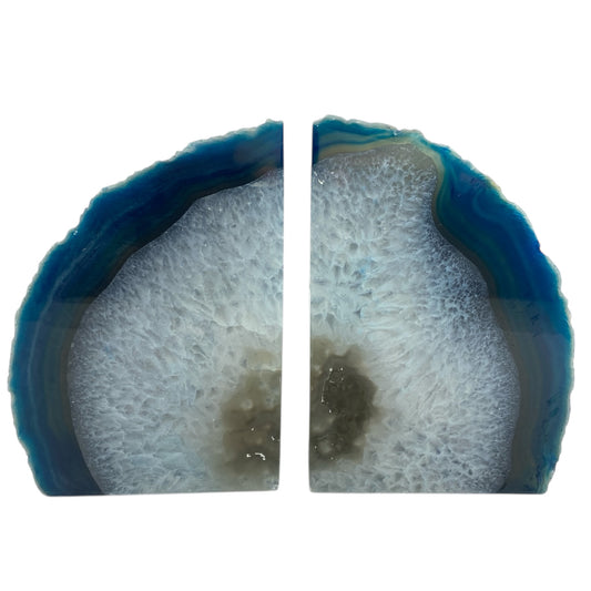 Blue agate book ends