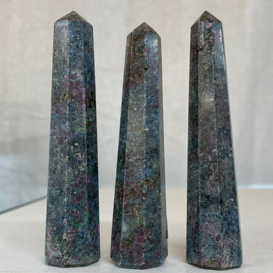 Ruby in Kyanite x 3 towers