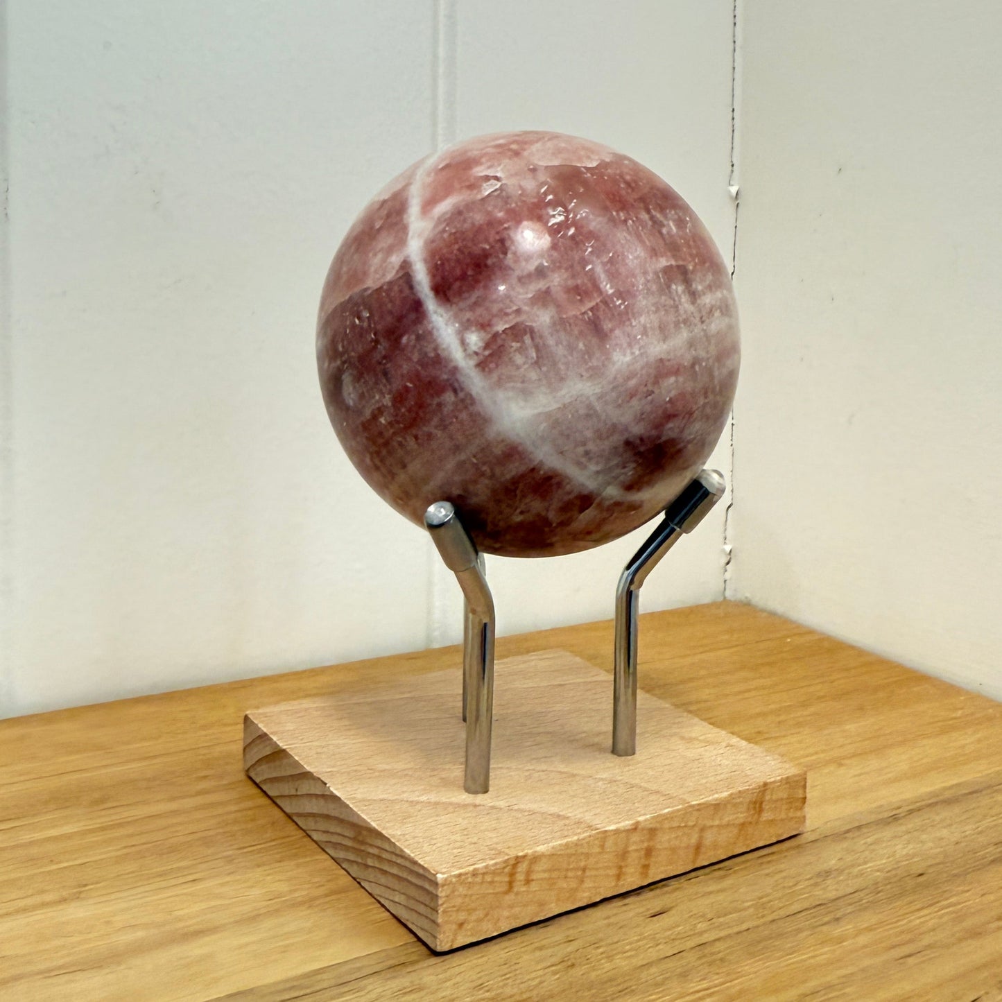 Rose calcite sphere 65mm 500grams