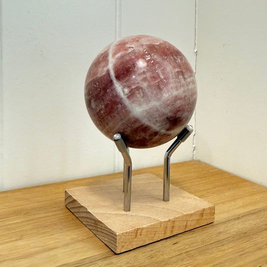 Rose calcite sphere 65mm 500grams