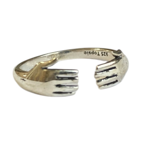 Silver ring adjustable : Hug
