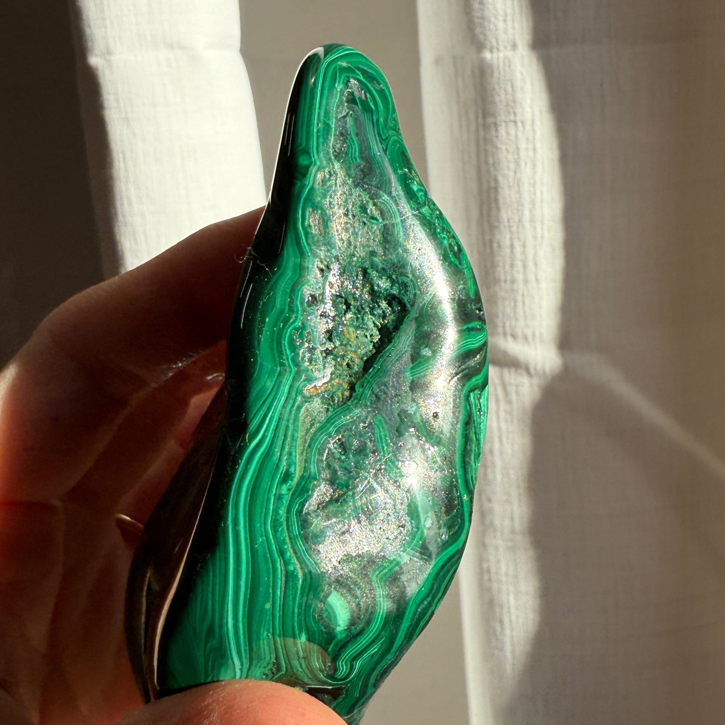 high grade malachite hand polished