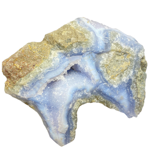 Blue lace agate druzy geode
