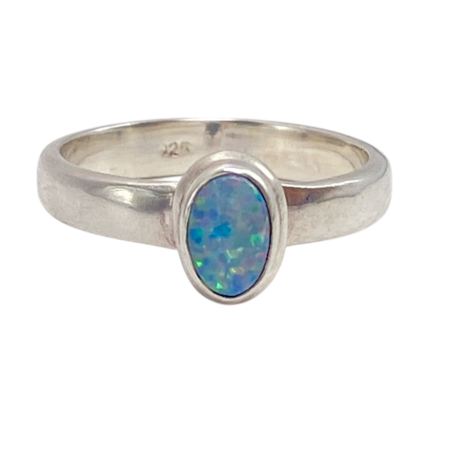 Australian opal sterling ring size 6