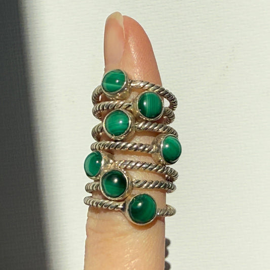 malachite sterling silver ring