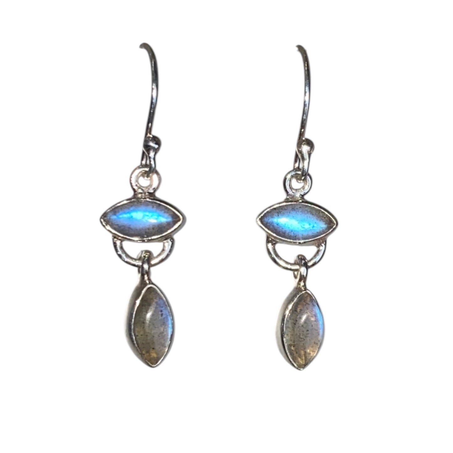 Labradorite sterling silver earring blue fire