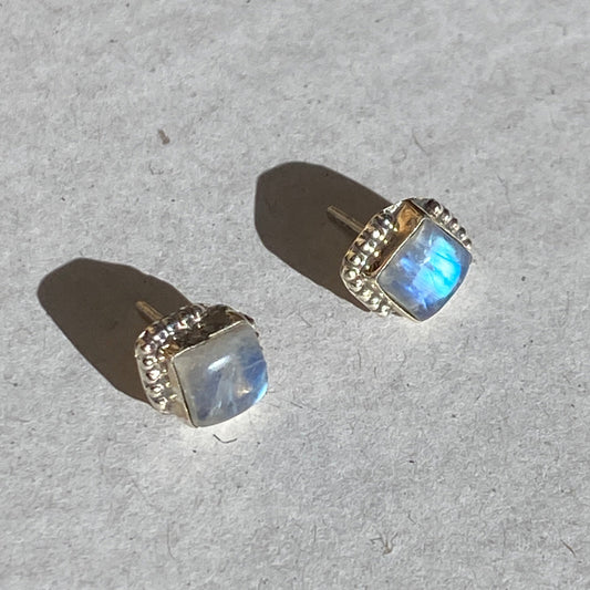 Moonstone square studs