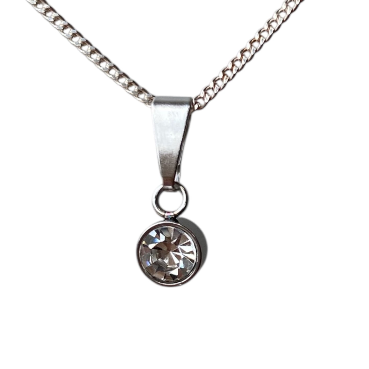Crystal pendants  6mm stainless steel packs of 10