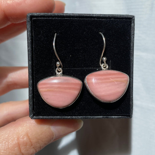 Australian pink opal earrings sterling silver