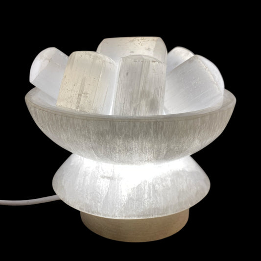 selenite bowl lamp