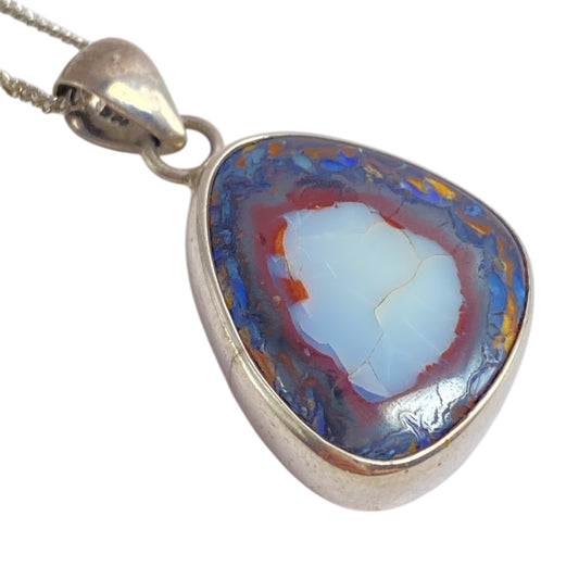 Australian bolder Opal sterling pendant