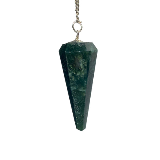 Moss Agate faceted Pendulum