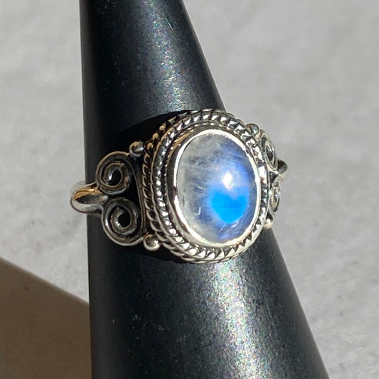 Moonstone sterling silver ring size 4US