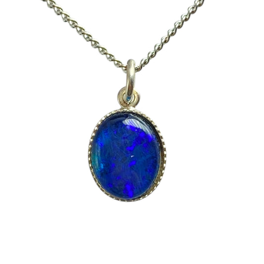 Australian opal 8x10mm sterling silver