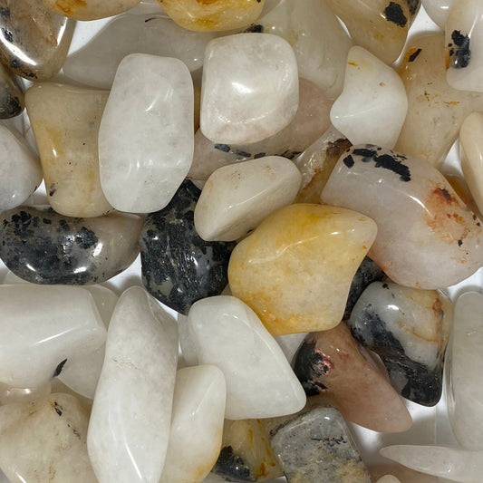 Tumbled milky agate