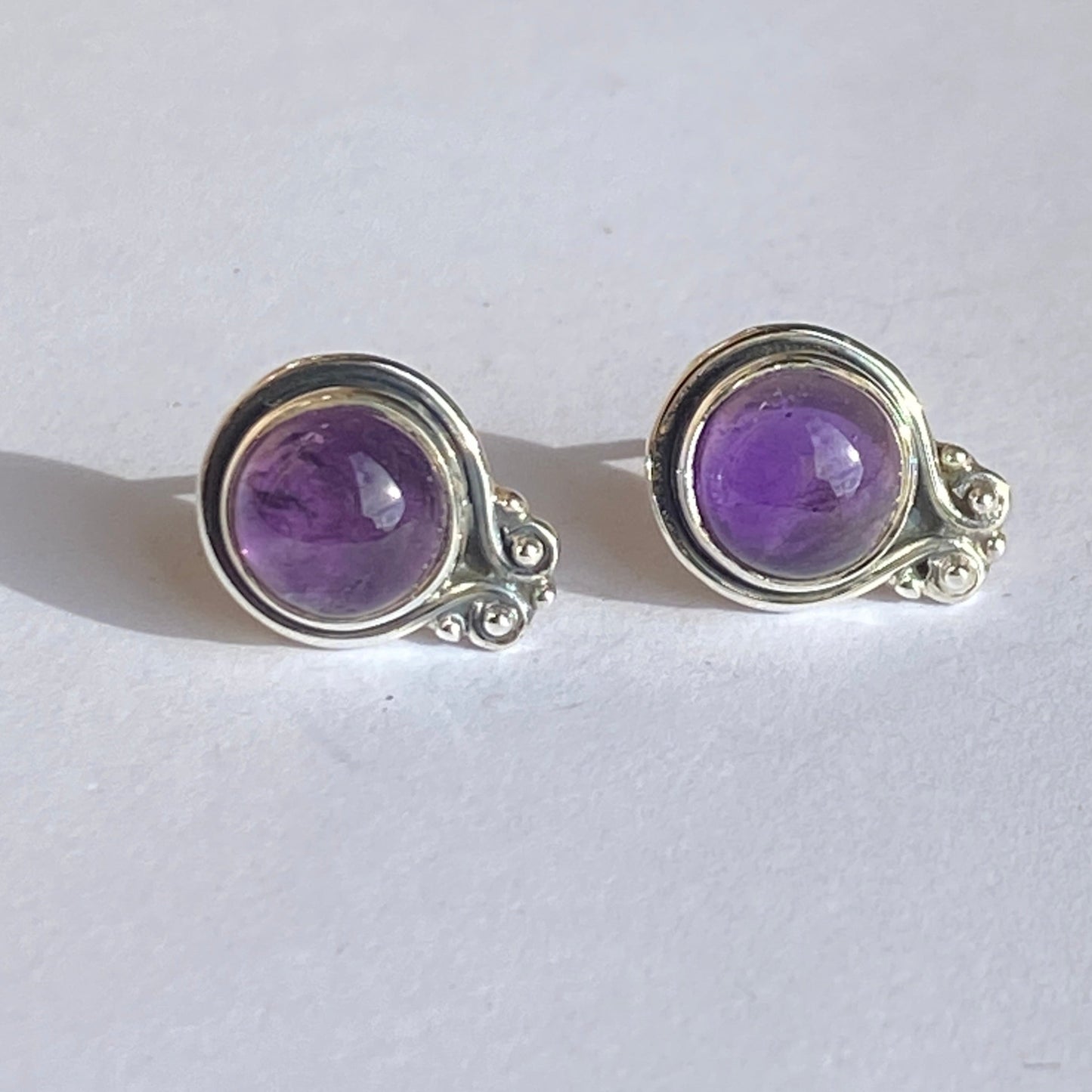 Sterling silver earrings studs multiply stones