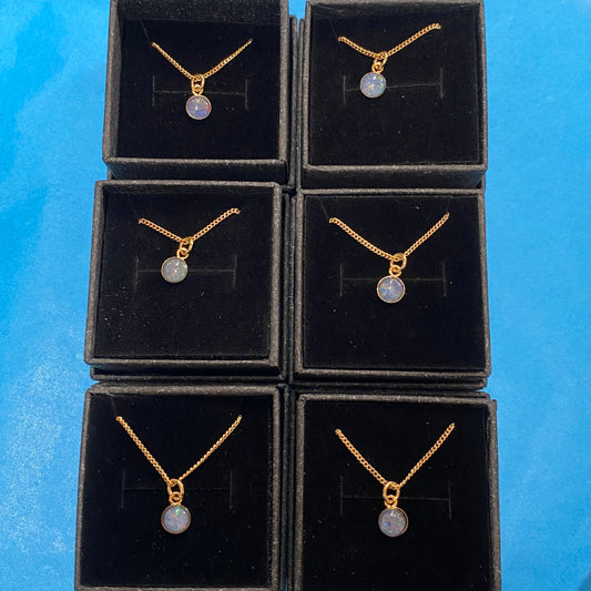 6 opal pendants 6mm Australian Opal Triplets