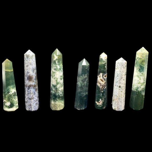 Moss agate tower x 7