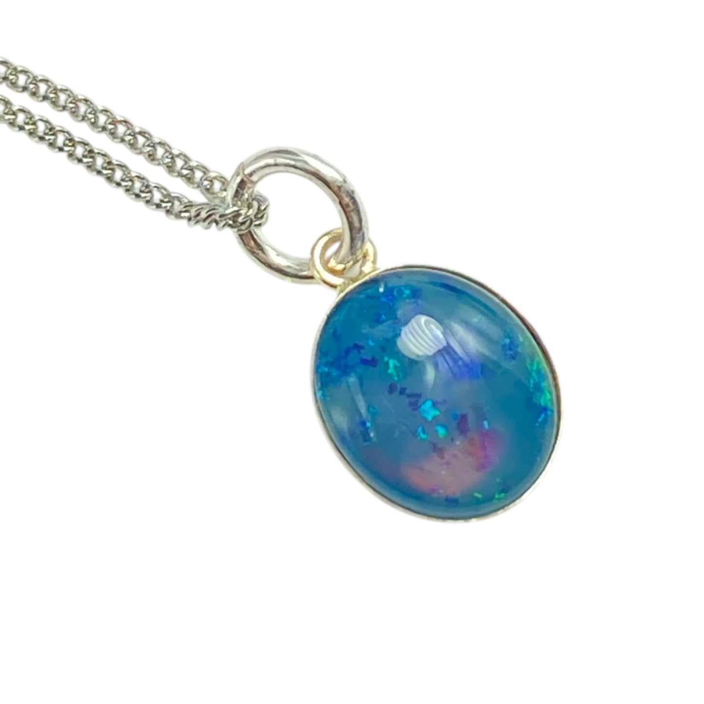 Australian Opal Pendant 10x 12mm triplet Blue