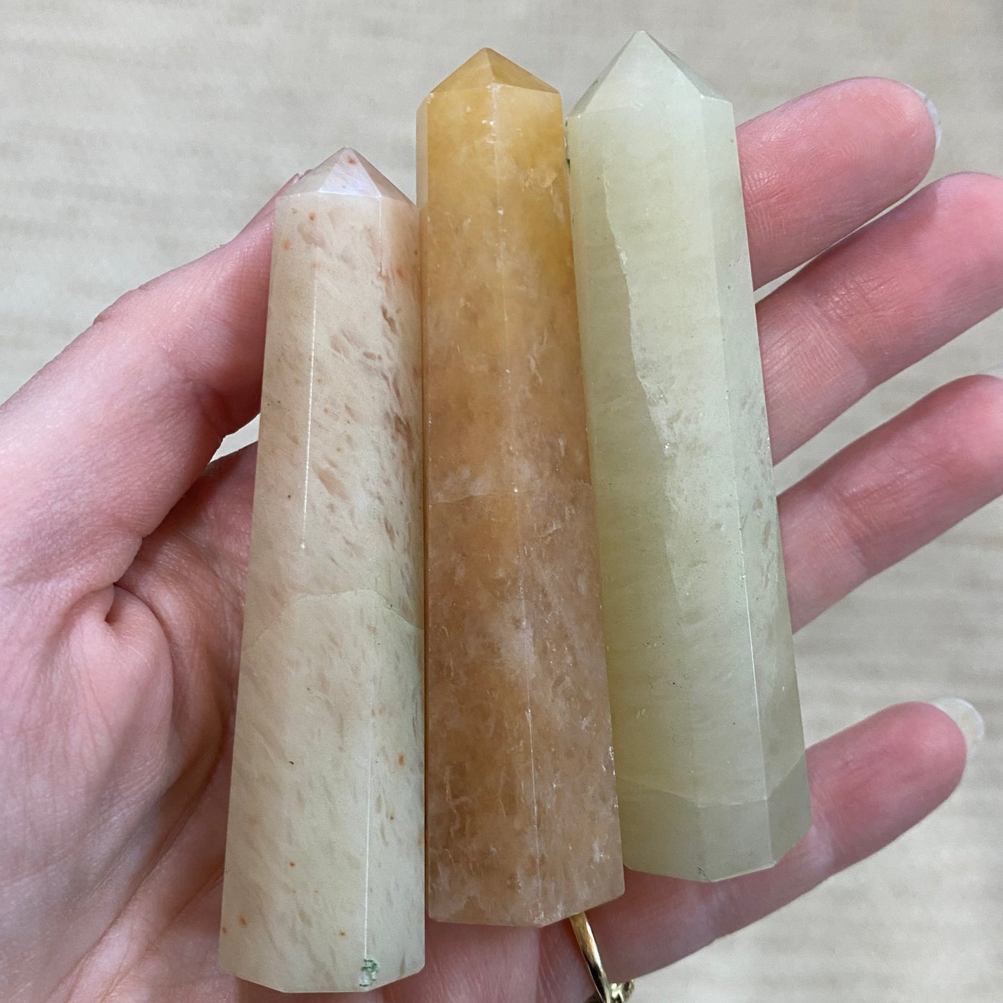 Peach Agate towers x3