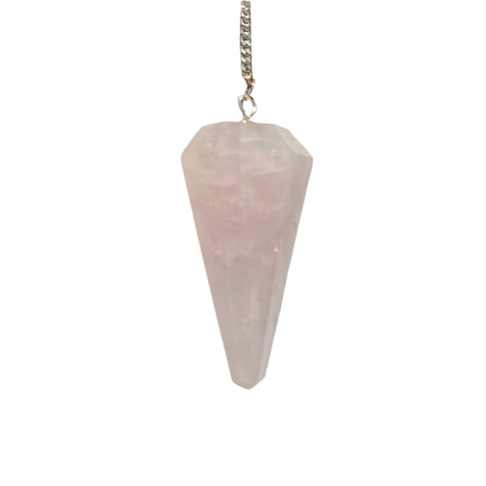 Rose Quartz faceted Pendulums