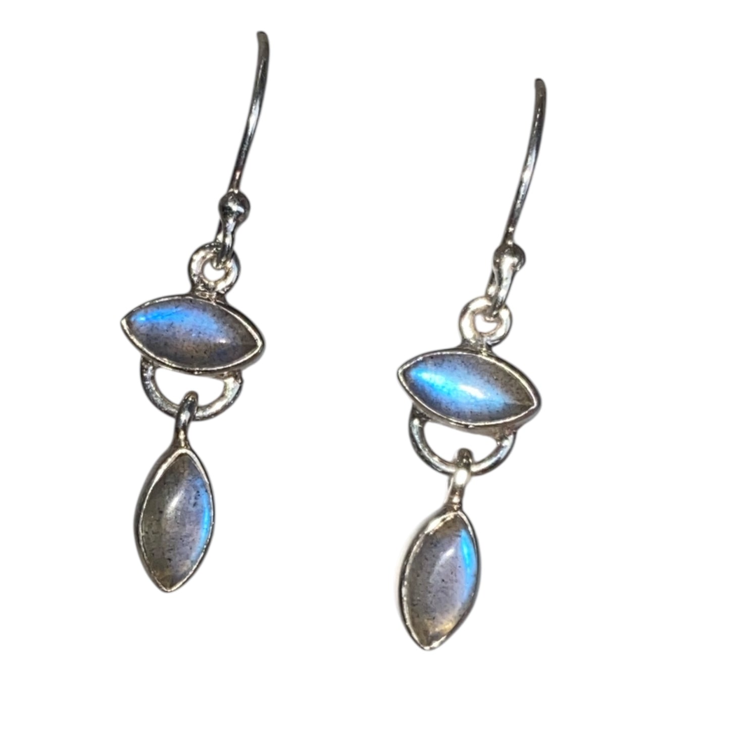 Labradorite sterling silver earring blue fire