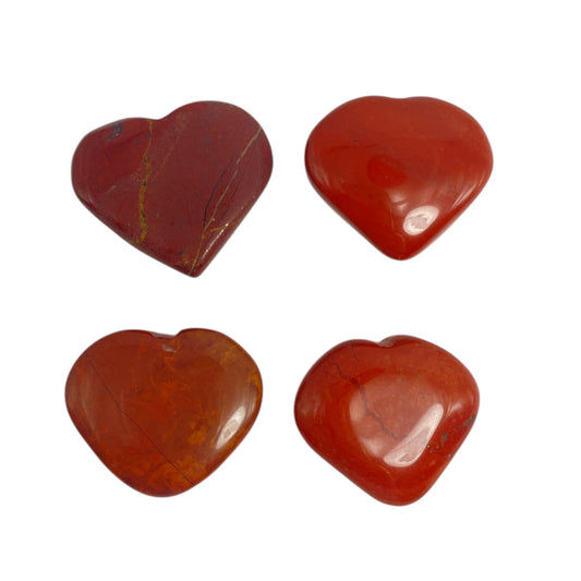 4 small jasper hearts