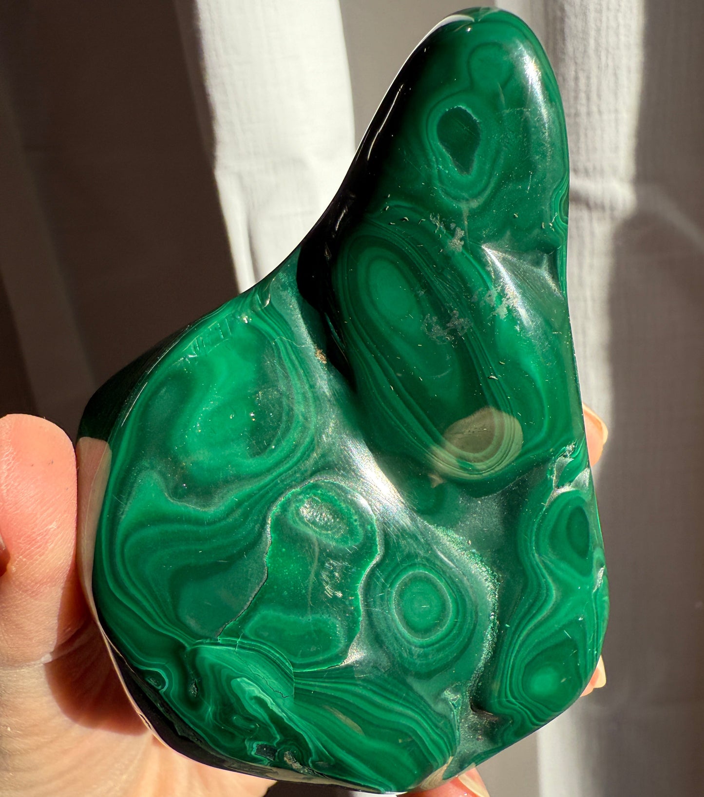 high grade malachite hand polished
