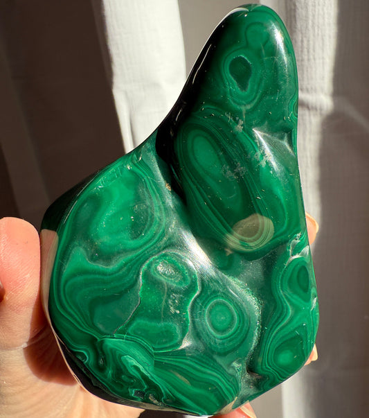 high grade malachite hand polished