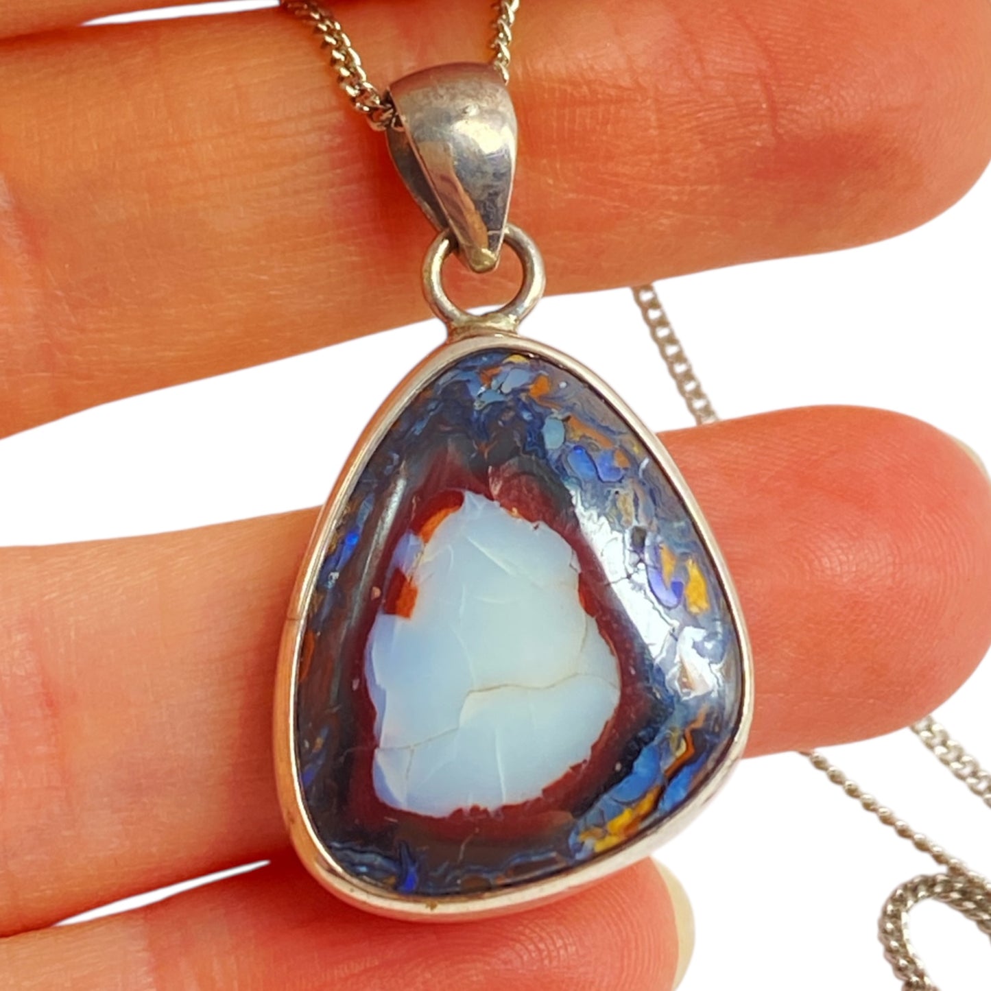 Australian bolder Opal sterling pendant