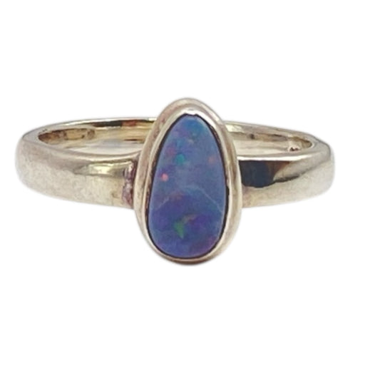 Australian opal sterling ring size 6