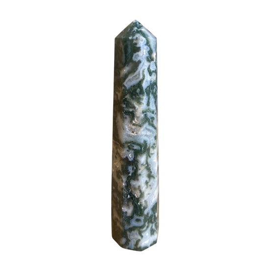 Moss agate tower 10cm