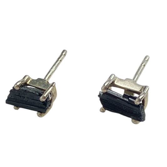 Tourmaline studs 5 x4mm sterling silver