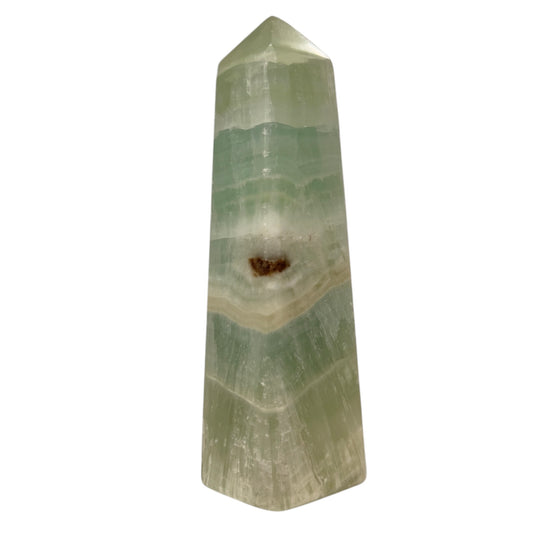 Pistachio calcite tower 13cm