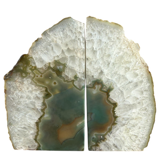 Agate green book ends