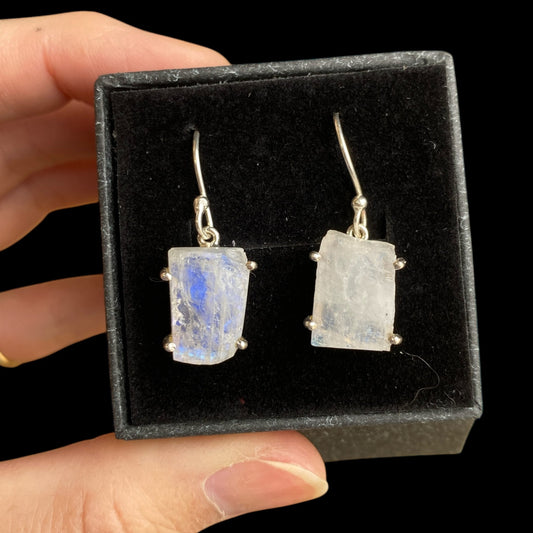 Moonstone drops sterling silver