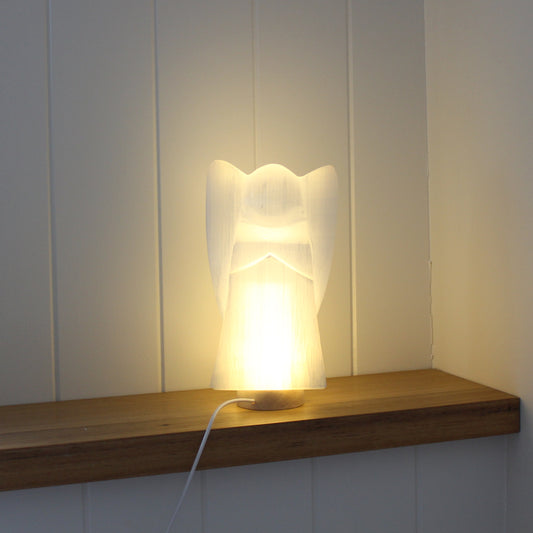 Angel lamp 20cm selenite