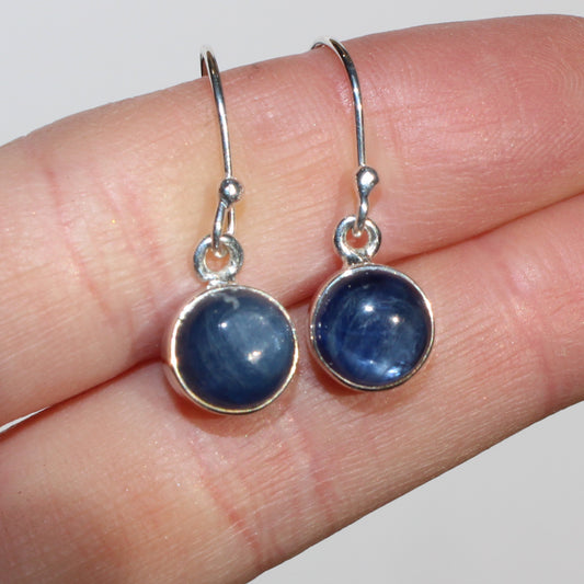 Kyanite faceted sterling drop earrings