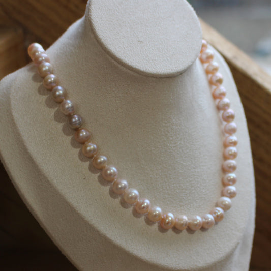 Pearl peach necklace 45cm 8-9mm