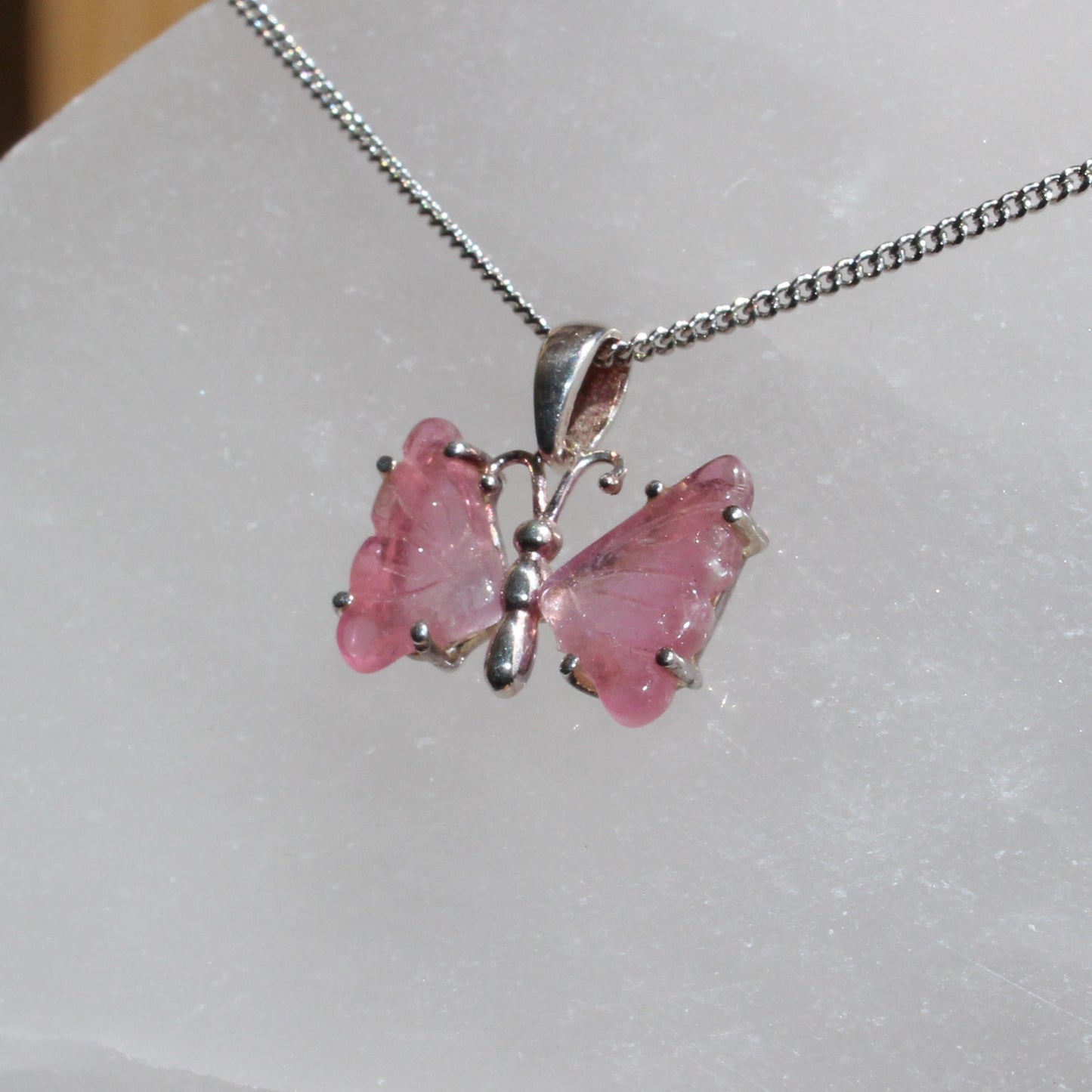 Pink Tourmaline Sterling silver pendant