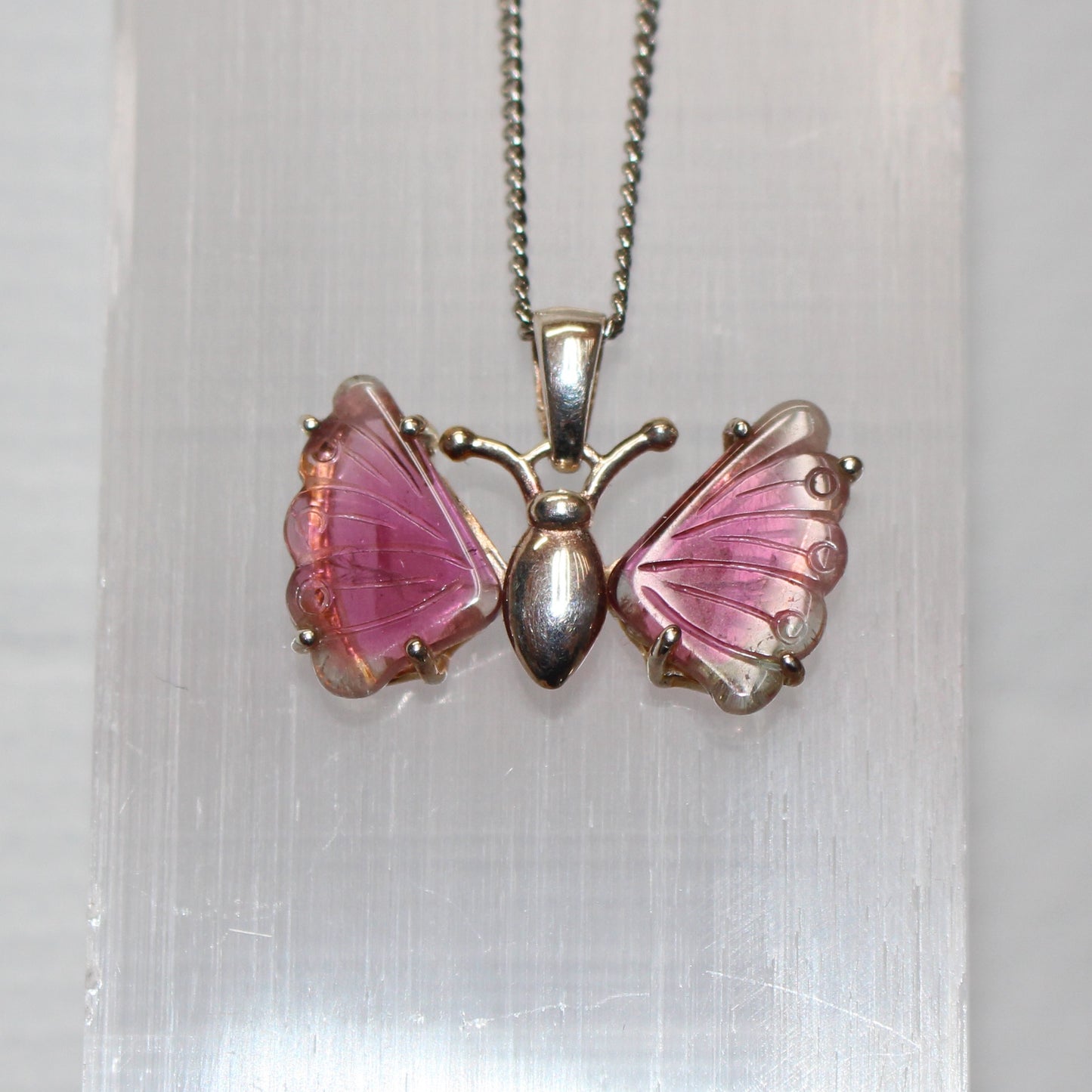 Pink Tourmaline Sterling silver pendant