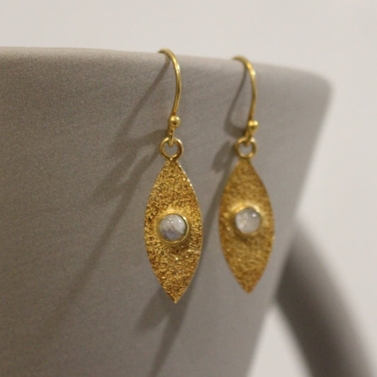 Gold filled moonstone drop earrings