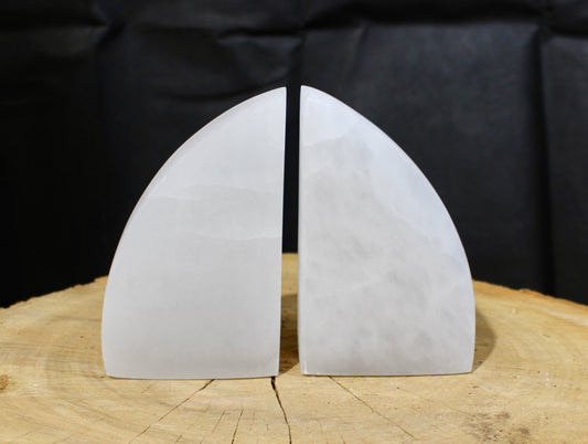 Selenite book ends