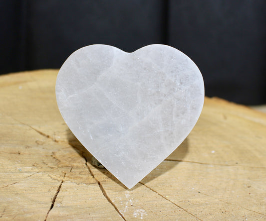 Selenite heart Plate