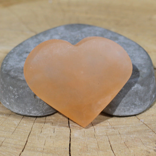 Orange Selenite Heart
